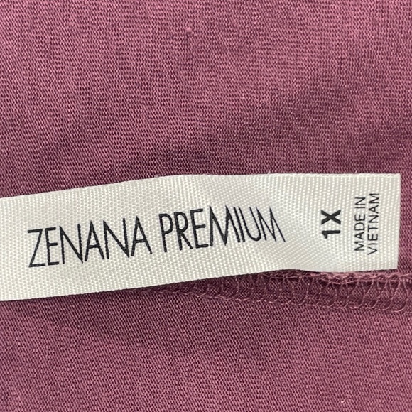 Women’s Lace Hem 1X Zenana Premium Maroon/Wine Tunic Top - Picture 9 of 13